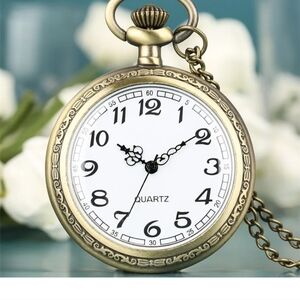 Vintage Style Pocket Watch with Chain